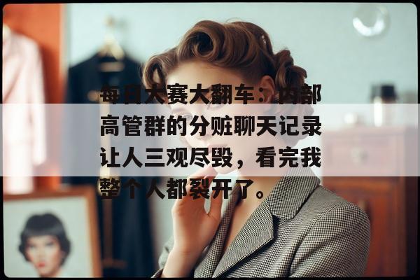 每日大赛大翻车：内部高管群的分赃聊天记录让人三观尽毁，看完我整个人都裂开了。